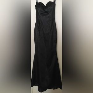 Black Satin Evening Gown (custom made)